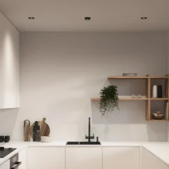 Innfelt downlight Sorina, GU10, stiv, metall, svart