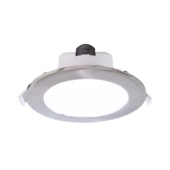 Innfelt LED-taklampe Acrux, Ø 17 cm, sølvmatt, CCT