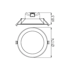 Innfelt LED-taklampe Acrux, Ø 17 cm, sølvmatt, CCT