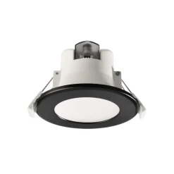 Innfelt LED-taklampe Acrux, Ø 9 cm, svart, CCT