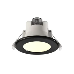 Innfelt LED-taklampe Acrux, Ø 9 cm, svart, CCT