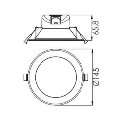 Innfelt LED-taklampe Acrux, Ø 15 cm, svart, CCT