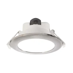 Innfelt LED-taklampe Acrux, Ø 11 cm, sølvmatt, CCT