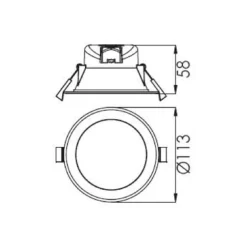 Innfelt LED-taklampe Acrux, Ø 11 cm, sølvmatt, CCT