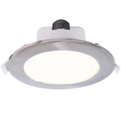 Innfelt LED-taklampe Acrux, Ø 15 cm, sølvmatt, CCT