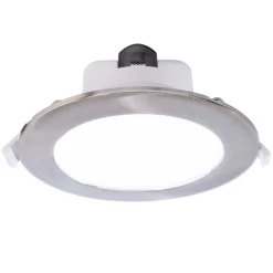 Innfelt LED-taklampe Acrux, Ø 15 cm, sølvmatt, CCT