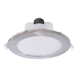 Innfelt LED-taklampe Acrux, Ø 15 cm, sølvmatt, CCT
