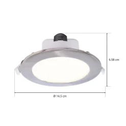 Innfelt LED-taklampe Acrux, Ø 15 cm, sølvmatt, CCT