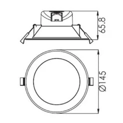 Innfelt LED-taklampe Acrux, Ø 15 cm, sølvmatt, CCT
