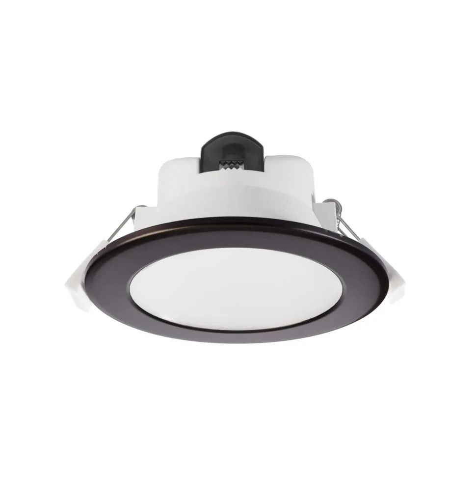 Innfelt LED-taklampe Acrux, Ø 11 cm, svart, CCT