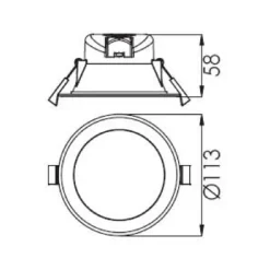Innfelt LED-taklampe Acrux, Ø 11 cm, svart, CCT