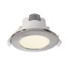Innfelt LED-taklampe Acrux, Ø 10 cm, sølvmatt, CCT