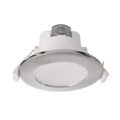 Innfelt LED-taklampe Acrux, Ø 10 cm, sølvmatt, CCT