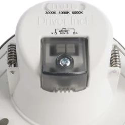 Innfelt LED-taklampe Acrux, Ø 10 cm, sølvmatt, CCT