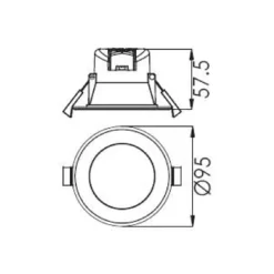 Innfelt LED-taklampe Acrux, Ø 10 cm, sølvmatt, CCT