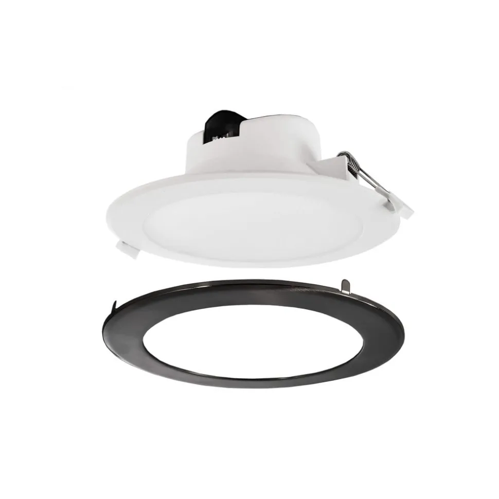 Innfelt LED-taklampe Acrux, Ø 17 cm, svart, CCT