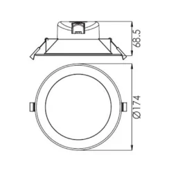 Innfelt LED-taklampe Acrux, Ø 17 cm, svart, CCT
