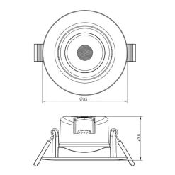Innfelt LED-taklampe SMD 68 230V hvit, 3 000 K