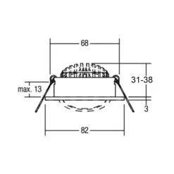 Innfelt LED-takspot Dione 3 000 K hvit