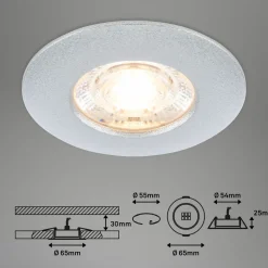 Innfelt LED-takspot Kulana Mini IP44 3stk krom