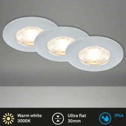 Innfelt LED-takspot Kulana Mini IP44 3stk krom