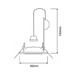 Innfelt spot GU10 uten pære, hvit