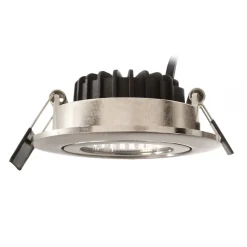 Innfelt taklampe Dione, IP44, 2700 K, nikkel, dimbar