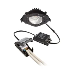 Innfelt taklampe Dione, IP44, 3000 K, svart, dimbar