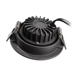 Innfelt taklampe Dione, IP44, svart, dimbar til varm