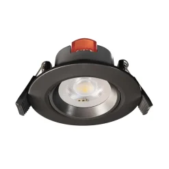 Innfelt taklampe SMD-68-230V, 3 000K, Ø8,5 cm, svart