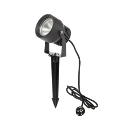 Irina utendørs LED-spot, jordspyd, støpsel, grå, metall