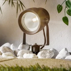 Irina utendørs LED-spot, sett med 3 stk, jordspyd, støpsel, grå