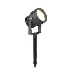 Irina utendørs LED-spot, sett med 3 stk, jordspyd, støpsel, grå