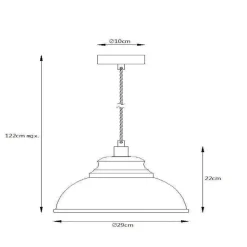 Isla hengelampe i mykt blått