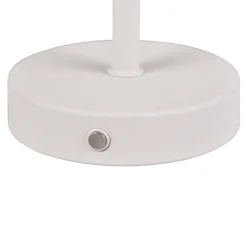 Jeff LED oppladbar bordlampe, matt hvit, høyde 30 cm, metall