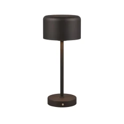 Jeff LED oppladbar bordlampe, matt svart, høyde 30 cm, metall