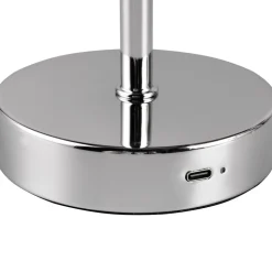 Jeff LED-bordlampe, kromfarget, høyde 30 cm, metall