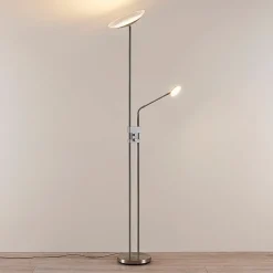 Jonne LED-uplight med lesearm, dimbar, rund