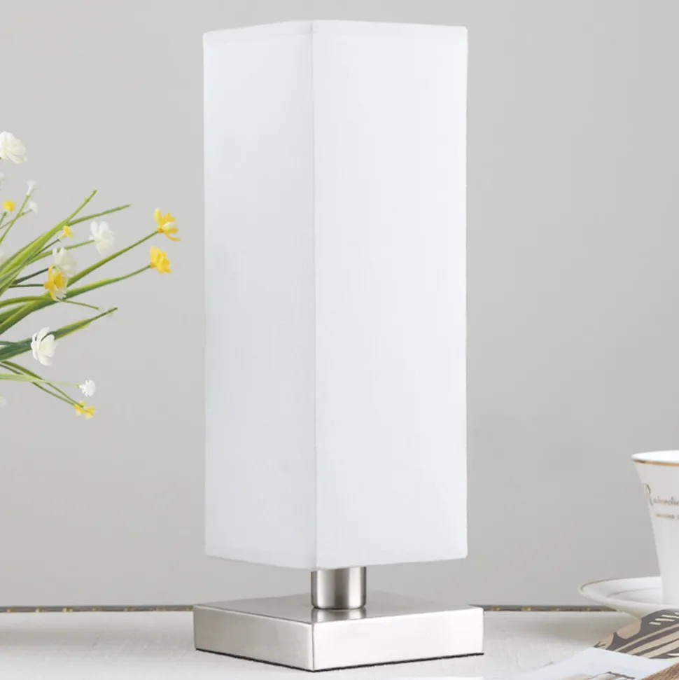 Julina - Tekstilnattbordlampe i grått