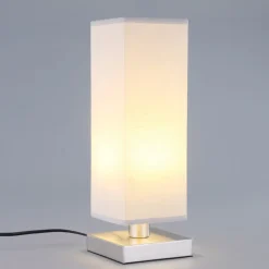 Julina - Tekstilnattbordlampe i grått