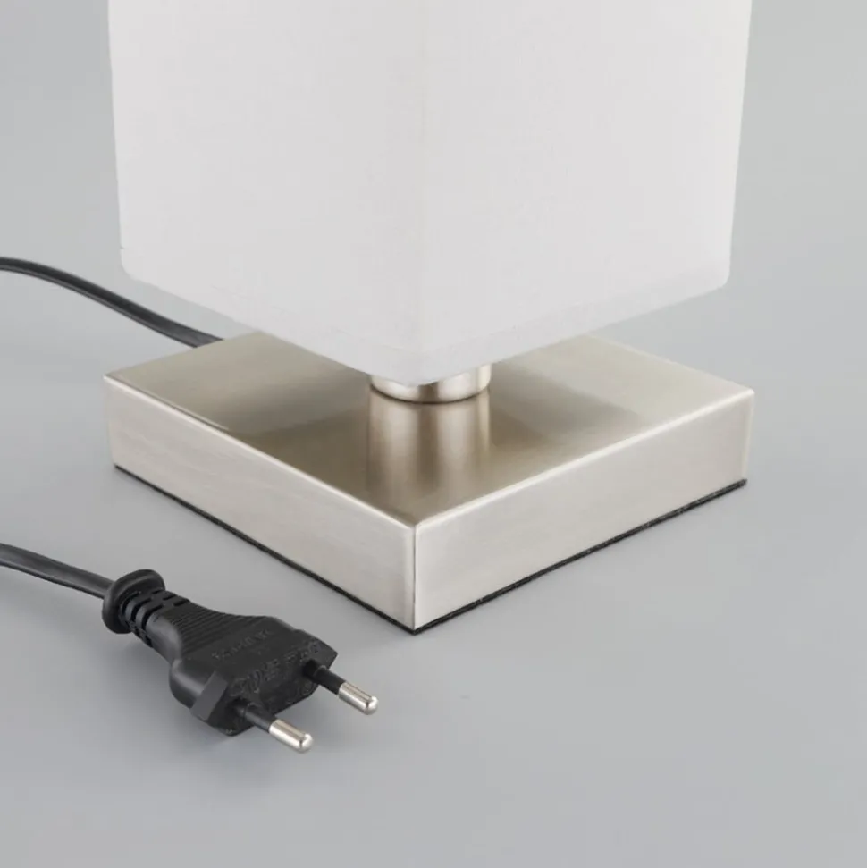 Julina - Tekstilnattbordlampe i grått