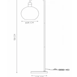 Julius gulvlampe med marmorsokkel, svart/gull