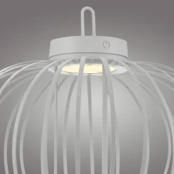 JUST LIGHT. Akuba LED-bordlampe, hvit, 37 cm, bambus