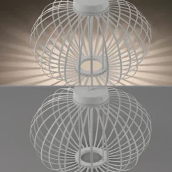 JUST LIGHT. Akuba LED-bordlampe, hvit, 37 cm, bambus