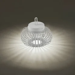 JUST LIGHT. Akuba LED-bordlampe, hvit, 22 cm, bambus