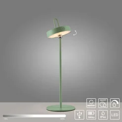 JUST LIGHT. Amag LED-bordlampe, grønn, jern, IP44