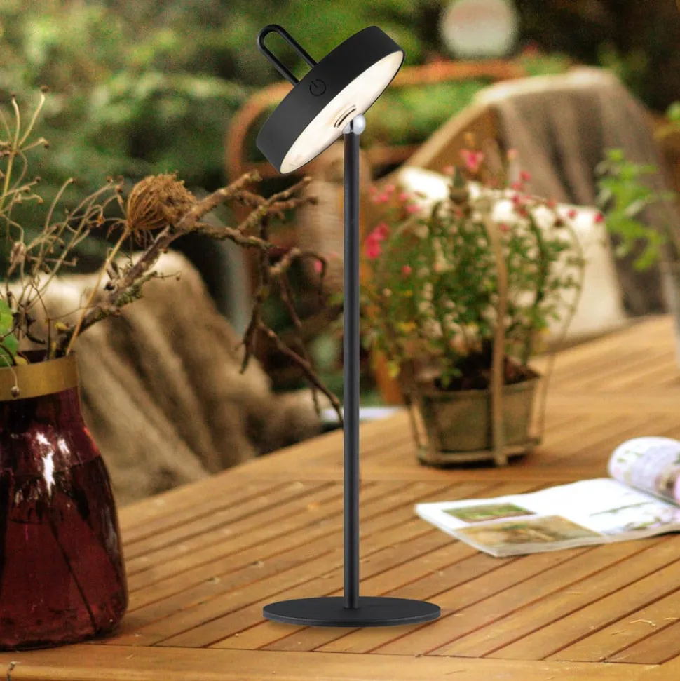 JUST LIGHT. Amag LED-bordlampe, svart, jern, IP44