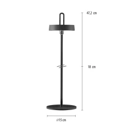 JUST LIGHT. Amag LED-bordlampe, svart, jern, IP44