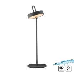 JUST LIGHT. Amag LED-bordlampe, svart, jern, IP44