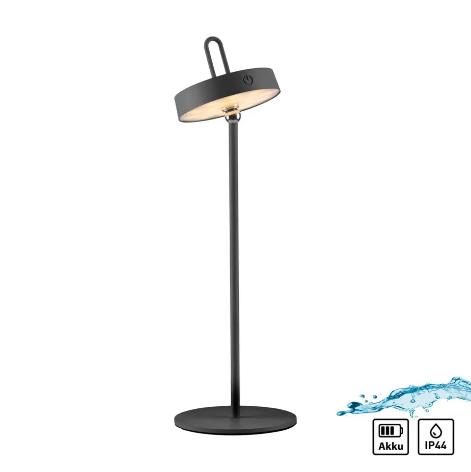 JUST LIGHT. Amag LED-bordlampe, svart, jern, IP44